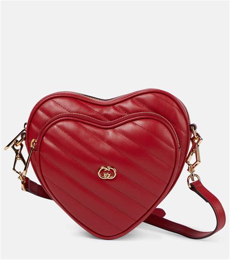 gucci heart bag red|Gucci over shoulder bag.